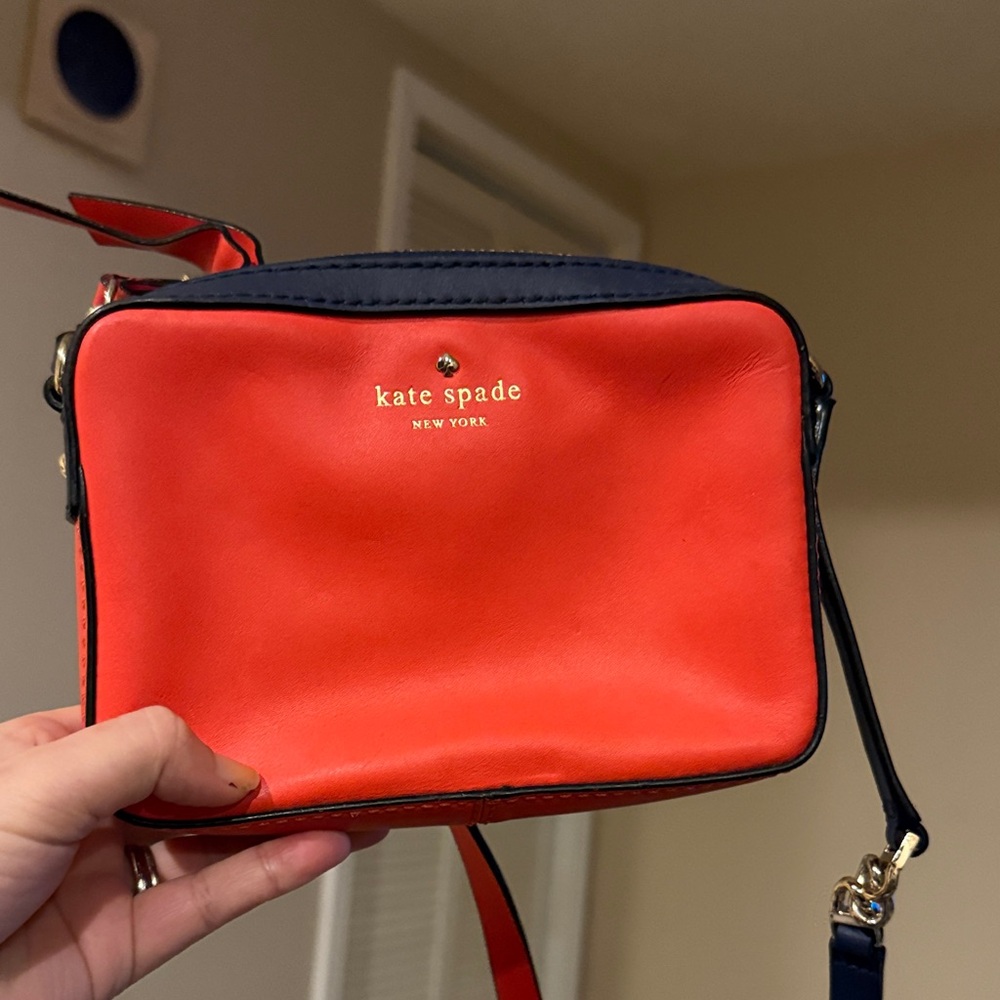 Kate Spade Vibrant Red and Black Crossbody Bag